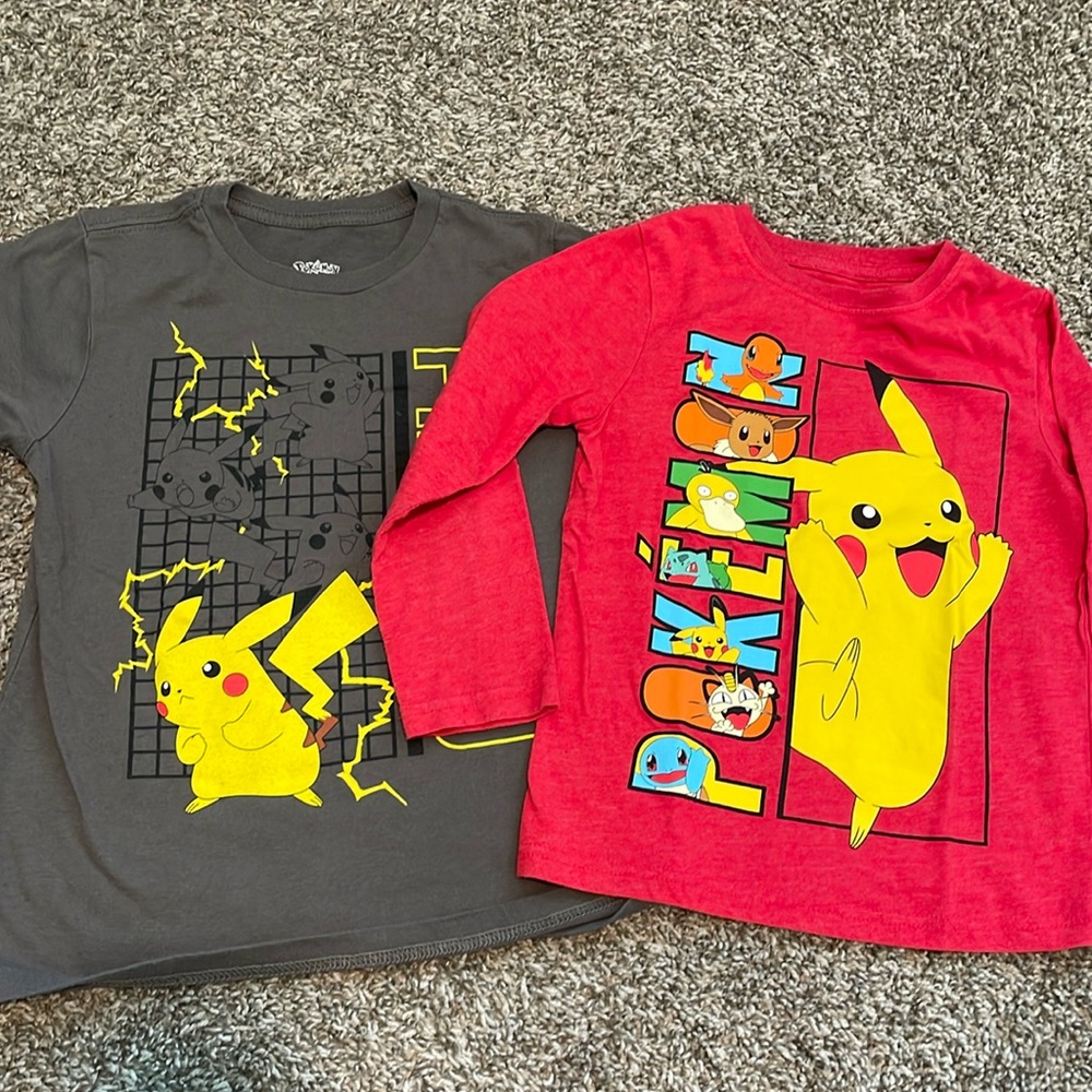 XS, boys, Pokemon, Pikachu shirts
